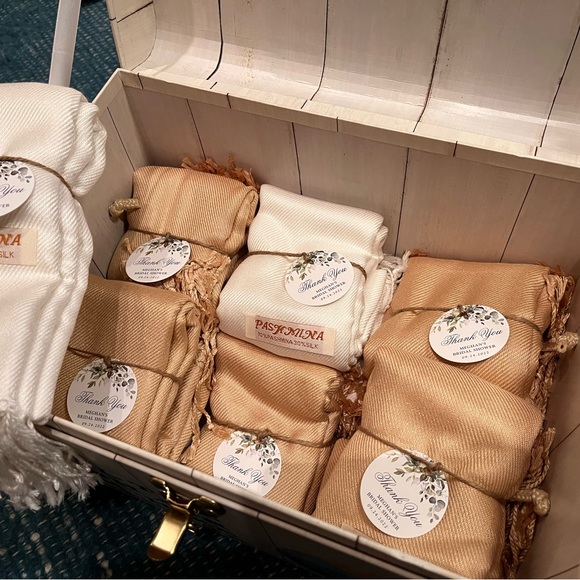 *SOLD* 12 Pashmina Silk Scarves for Favors - Picture 3 of 4